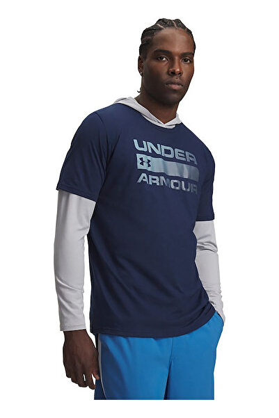 Under Armour 1329582-409 Ua Team Issue Wordmark Blue Round Neck Loose Fit Pla...