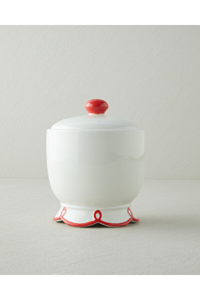English Home Lovely Loop Dolomite Kavanoz 15x15 cm Kırmızı