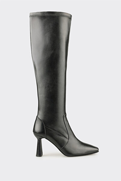 Elle Shoes Siyah Deri Kadın Çizme