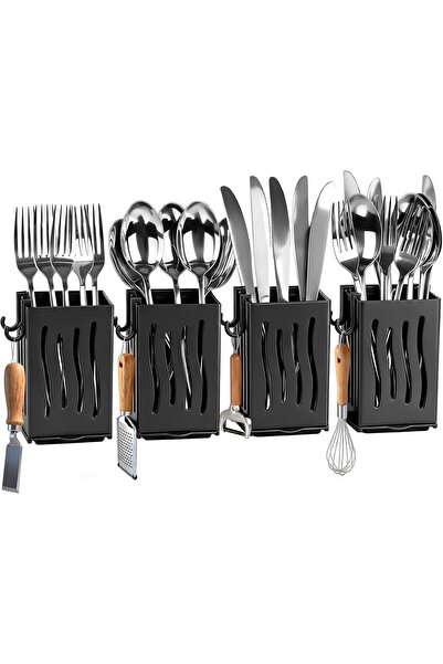 Generic Wall Mount Utensil Drying Rack, Plastic Drain Tray with Hooks, Kitche...