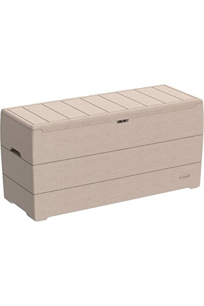 Cosmoplast Cedargrain Deck Storage Box 270 Liter Capacity, Warm Taupe