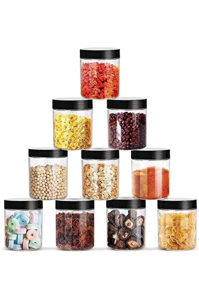 Generic 8oz Plastic Jars With Lids - Clear Slime Containers, Round PET Cream ...