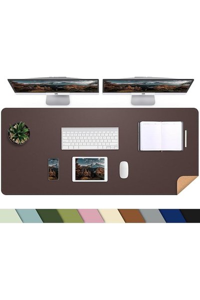 GENERAL AFIING Large Desk Mat 47.2" x 17" Leather Desk Pad Protector with Nat...