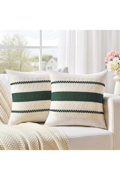 Fancy Homi Set of 2 Navy Blue Lumbar Decorative Throw Pillow Covers 12x20 Inc...