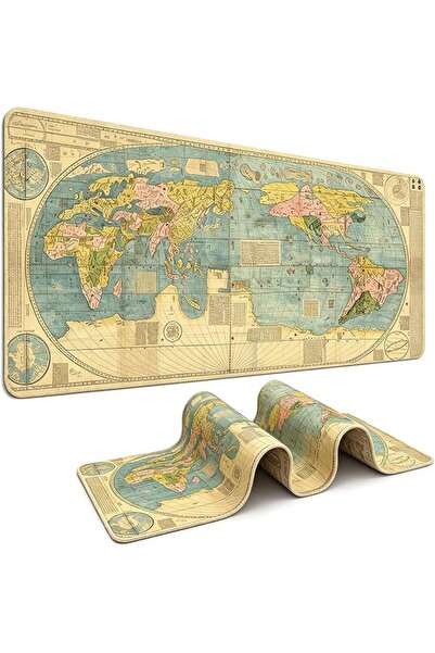 GENERAL World Map Mouse Pad 800x300mm, Large Gaming Desk Pad Non-Slip Waterpr...