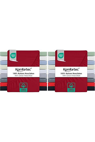 Komfortec Jersey fitted sheet 200 x 200 cm, 100% cotton, white