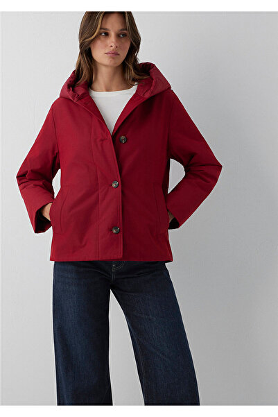 Mavi Kapüşonlu Kırmızı Mont Regular Fit / Normal Kesim 1110814-70392