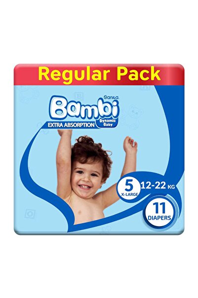 Sanita Bambi Baby Diaper Regular Pack Size 5 Extra Large 12-22 kg 11 pcs