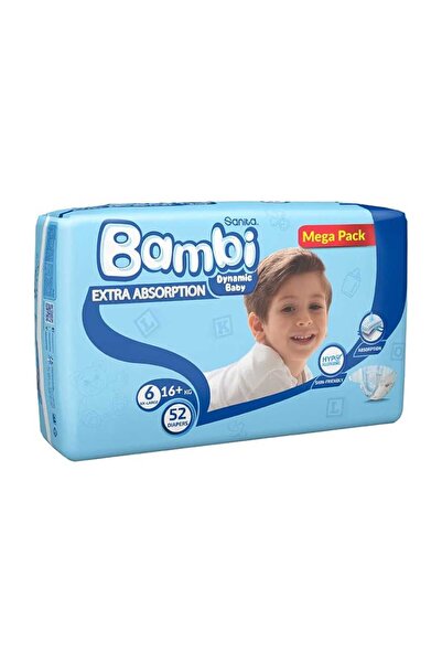 Sanita Bambi Baby Diaper Mega Pack Size 6 Extra Large 16+ kg 52 pcs