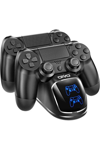 Generic محطة شحن وحدة تحكم OIVO PS4 لجهاز بلاي ستيشن 4 مع حامل شحن مزدوج وشاش...