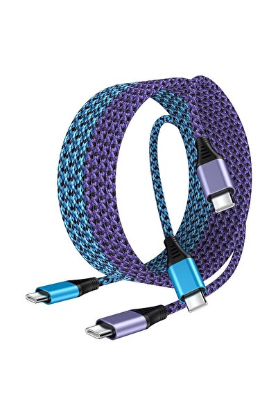 Generic كابل شحن USB C إلى USB C بطول 0.91 متر (عبوة من قطعتين) لهواتف سامسون...