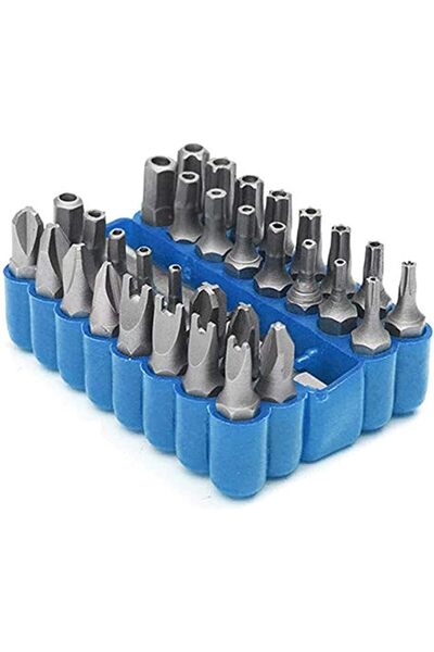 Generic طقم 33 قطعة من أدوات الأمان مع حامل مغناطيسي للرؤوس، مفكات مقاومة للع...