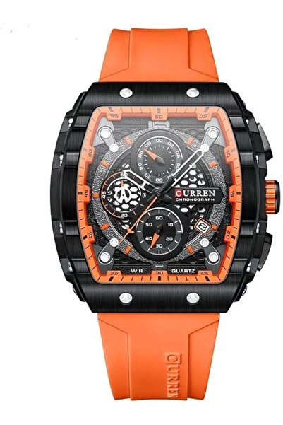 Curren Men's waterproof chronograph watch with silicone strap