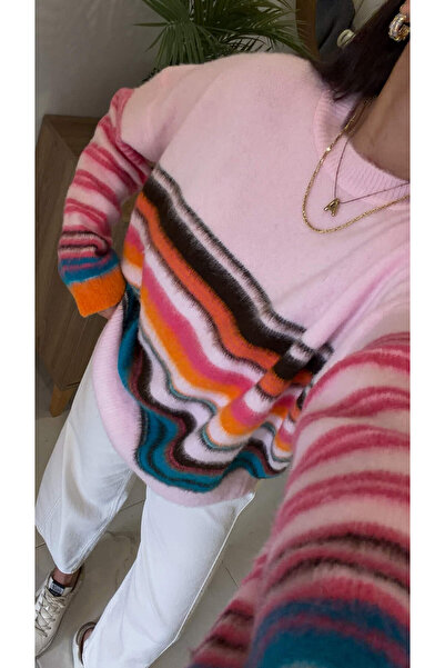 BİRCANÇİL Titta Pembe Çizgili Triko