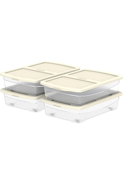 Cosmoplast 45L Clear Plastic Underbed Storage Box with Wheels & Lockable Lid ...