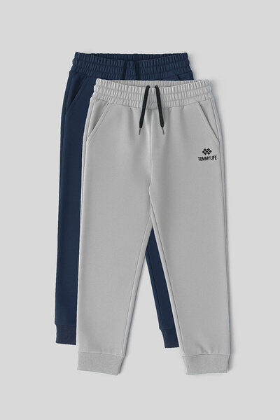 TOMMY LIFE Standard Fit 2-Pack Indigo-Stone Boys' Sweatpants - 11205