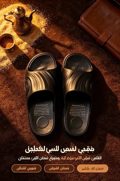 Al Masheel Store Men's Thick Cushioned EVA Slides – Wave Textured Footbed wit...