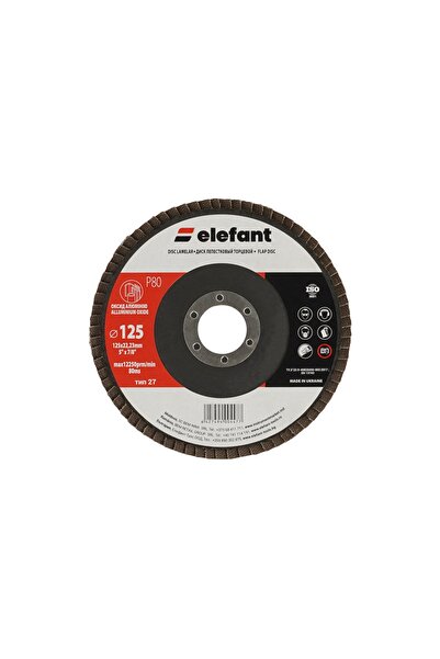 ELEFANT TOOLS Disc Lamelar Elefant T27, 125x22.2mm, granulatie P80, pachet 10...