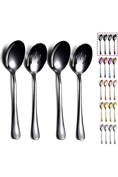 Kyraton Gold Serving Spoons 4 Pieces, Titanium Plating Serving Spoon, Include...