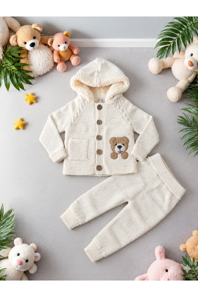 a baby Lamb Lined Cardigan with Pants