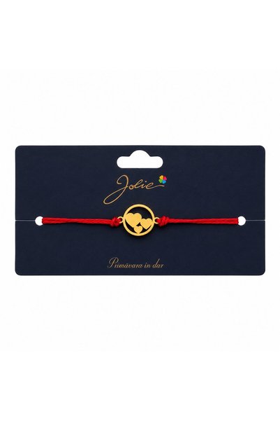 Evolium Martisor Bratara pentru Primavara, Jolie, Snur Rosu Textil si Element...