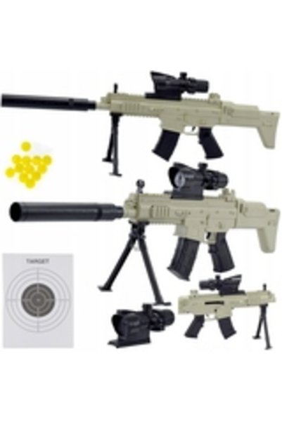 Skleplolki Pistol de jucărie cu bile și amortizor, replică laser M416