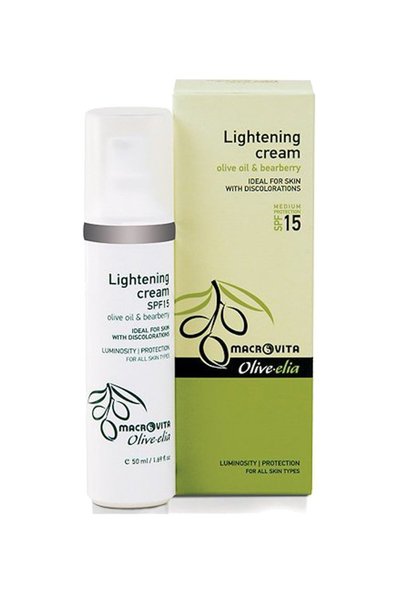 Macrovita Λευκαντική κρέμα με ελαιόλαδο & αρκανθιά SPF15 50ml Olive-elia