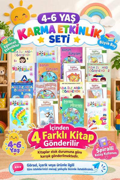Harika Çocuk Yayınları 4-6 Yaş Karma Etkinlikli Eğitim Kitabı Seti - 4 Farklı...