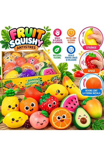 SHOP LIKE A PRO Jucărie Squishy Antistres Fructe, Moale și Elastică, Slow Ris...