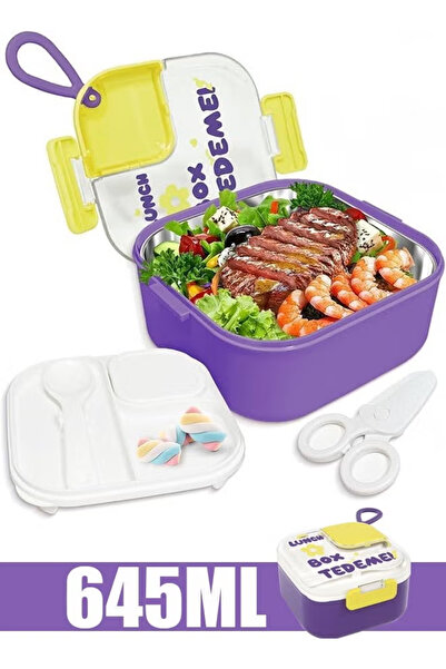 TAPIT 645ML Kids Bento Lunch Box, Leak-Resistant Divided Food Container with ...