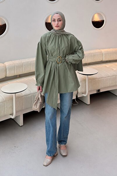 lamelif Flores Ruffled Tunic Khaki