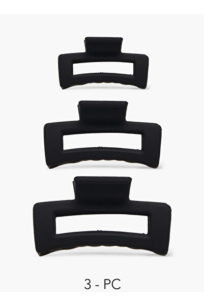 FAV Gloo Pack of 3 Rectangle Hair Clamp with Cutout Design