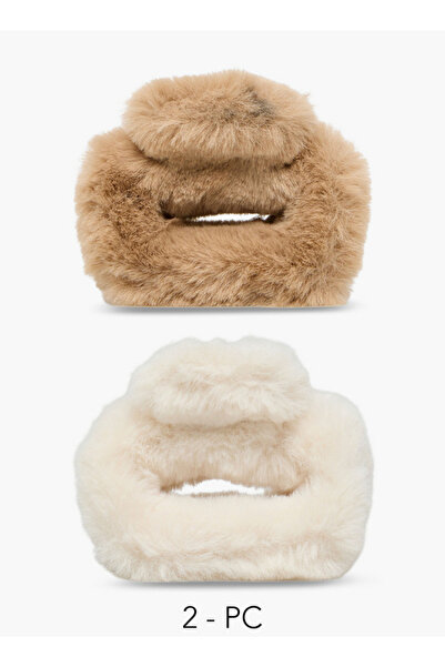 FAV Pack of 2 Faux Fur Hair Clamp
