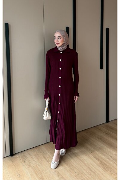 Ulugöl Tekstil 10 Buttons Long Dress