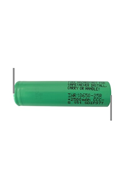 Samsung Батерия INR18650-25R, литиево-йонна 2500 mAh, 20A, с Z-образни изводи