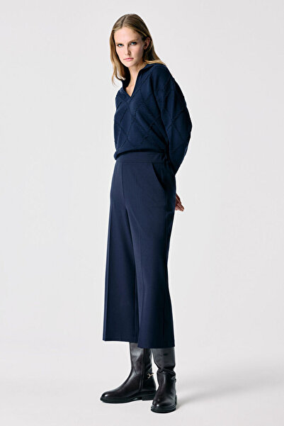 adL Lacivert Gabardin Culotte Pantolon