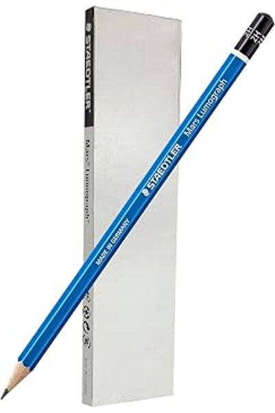 DEEMOUNT أقلام رسم فنية من الجرافيت STAEDTLER Mars Lumograph 2H، 6 أقلام