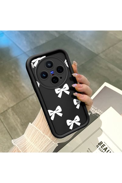 CHICASELUX حافظة هاتف متوافقة مع Vivo X300 بنمط شريط أبيض بسيط، = سيليكون مقا...