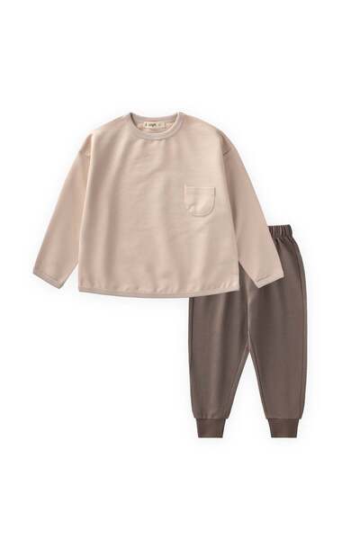 Cigit İnce Mevsimlik Sweatshirt Takım 2-7 Yaş Kum