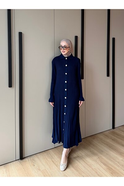 Ulugöl Tekstil 10 Buttons Long Dress