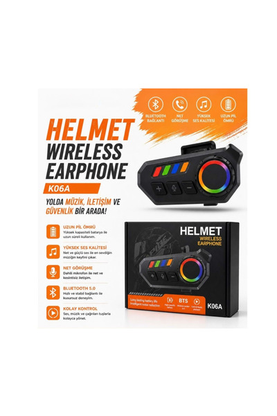 YK Design K06A Intercom Bluetooth Motorsiklet Kask Kulaklığı İnterkom
