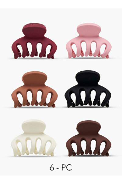 FAV Gloo Pack of 6 Curved Hair Clamp with Slotted Design