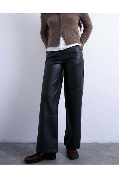 Sheya Faux Leather pants, black
