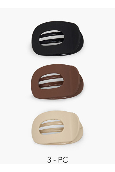 FAV Gloo Pack of 3 Curved Hair Clamp with Cutout Design