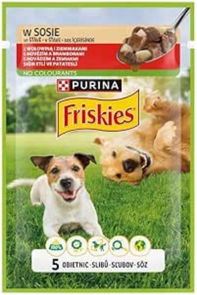 Friskies Yetişkin Köpekler için Sığır Etli Sebzeli Yaş Mama 85 Gram