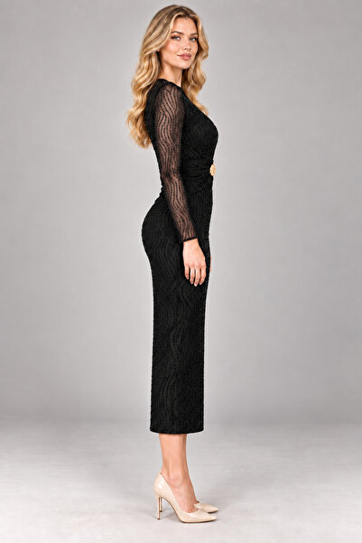 LAMİFUSTORE ROLLAND Rochie cu guler halter cu sclipici