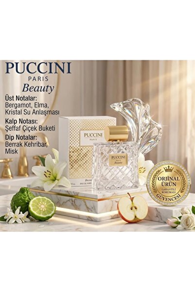 PUCCİNİ Paris Beauty EDP 100 ml Kadın Parfümü – Bergamot & Elma Notalı Krista...