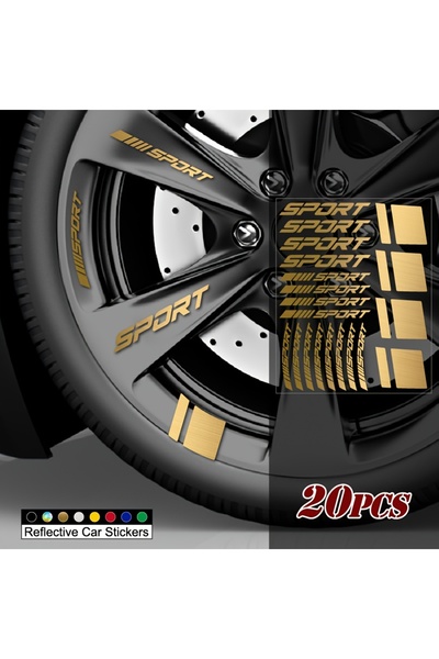 Choice Gold 20Pcs Sport Car Wheel Sticker, Waterproof Vinyl Decal for Car Rim...
