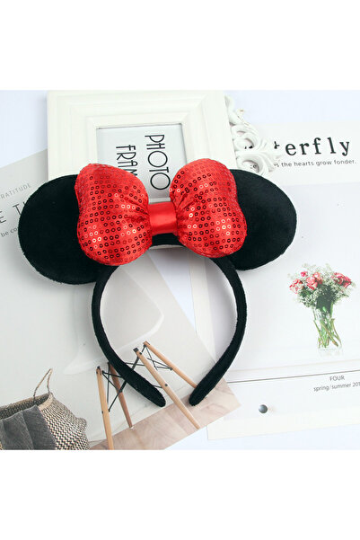 BANDAI G Cartoon Mouse Ears Headband Polka Dot Sequins Bow Hair Hoop LED Ligh...