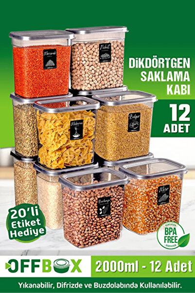 Generic 12 Pack Airtight Food Storage Containers 2000ml, BPA Free Plastic Dry...